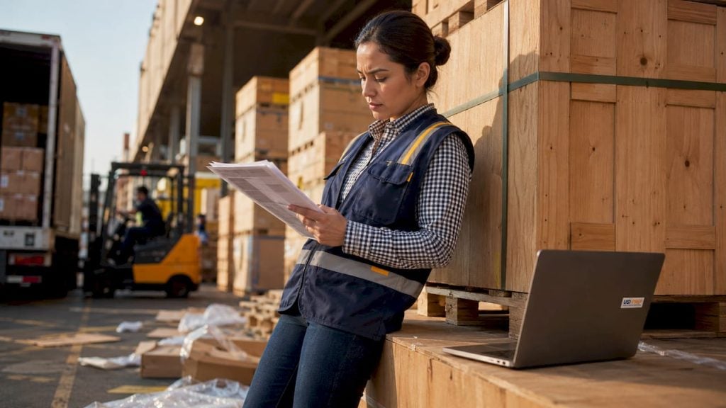 Warehouse manager reviewing shipment rejection reports