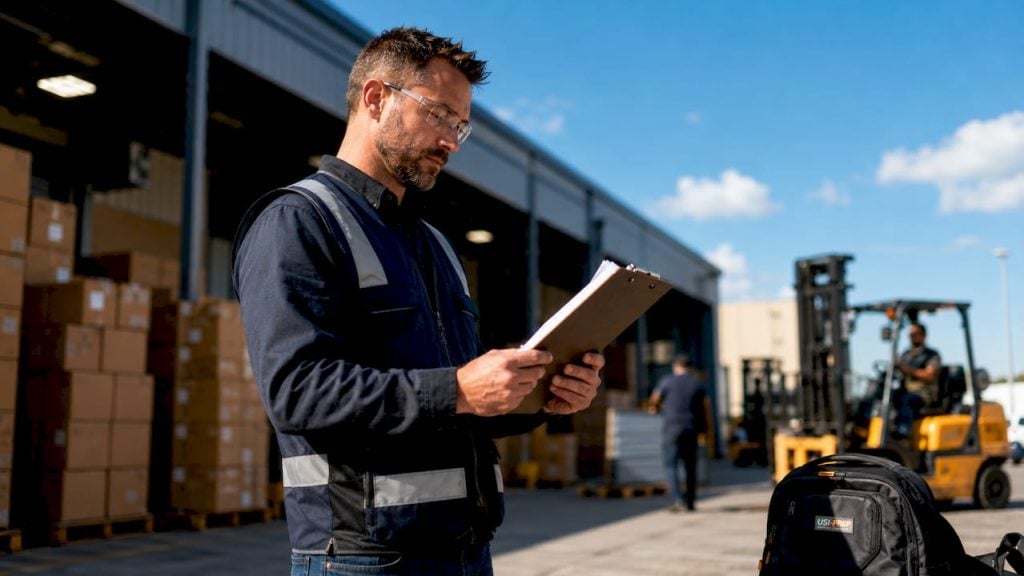 Warehouse manager overseeing Amazon prep workflow