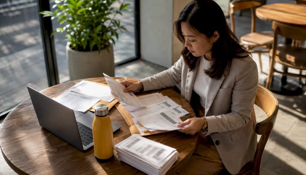 International Amazon seller reviewing shipment documents
