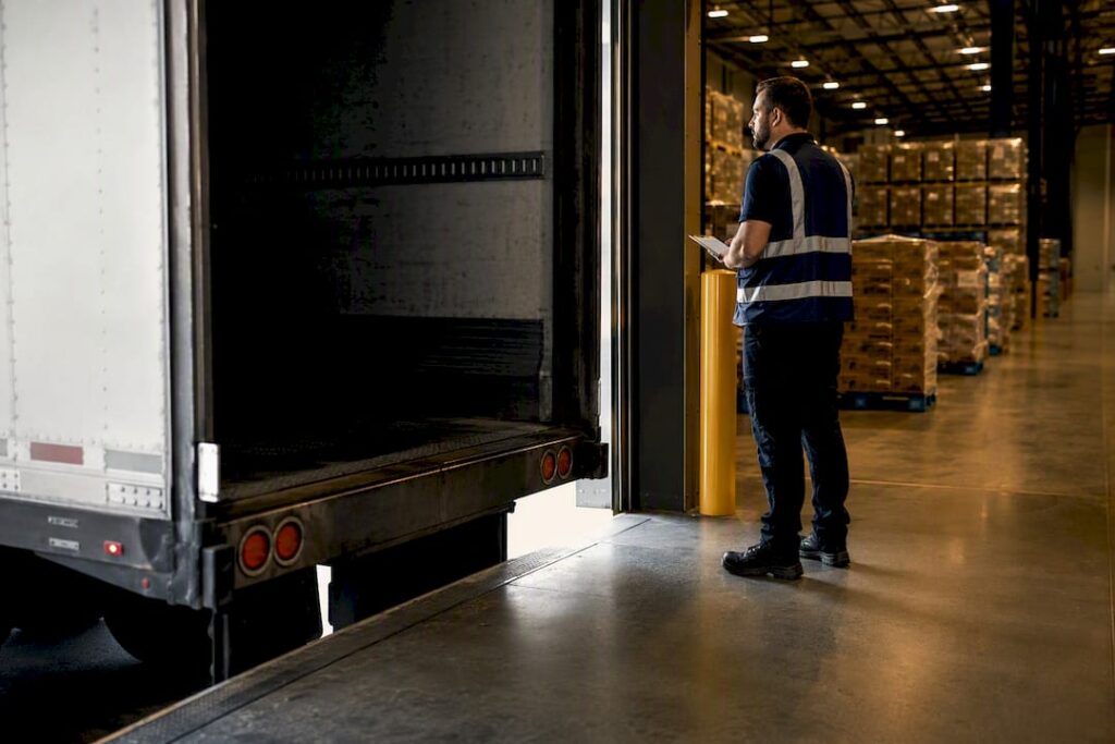 Trailer waiting at fulfillment receiving dock