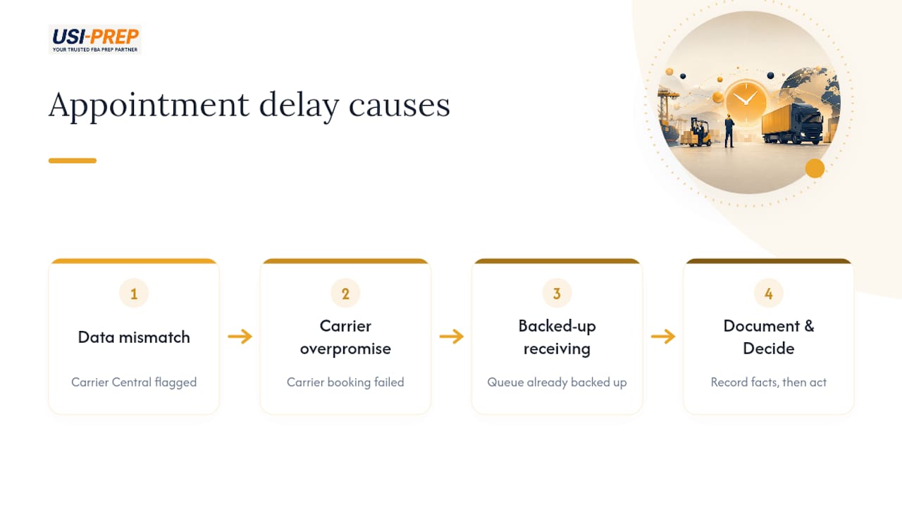 Three causes of carrier appointment delays